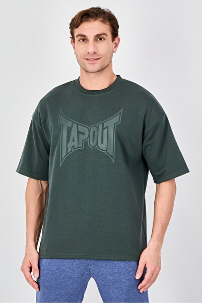 Tapout Men Sportswear Fit Short Sleeve Outdoor T-Shirt, Dark Green