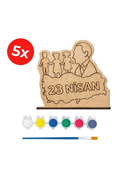 KİDOSE 23 April Ataturk and Children Wooden Painting Activity