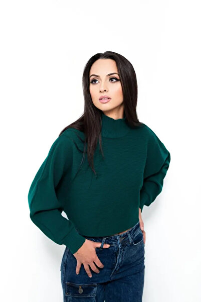 OEM Women's green crop top with raglan sleeves JQZ 21