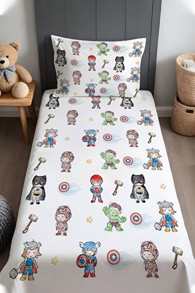 EVPANYA Heroic Friends Patterned Bedspread and Pillowcase