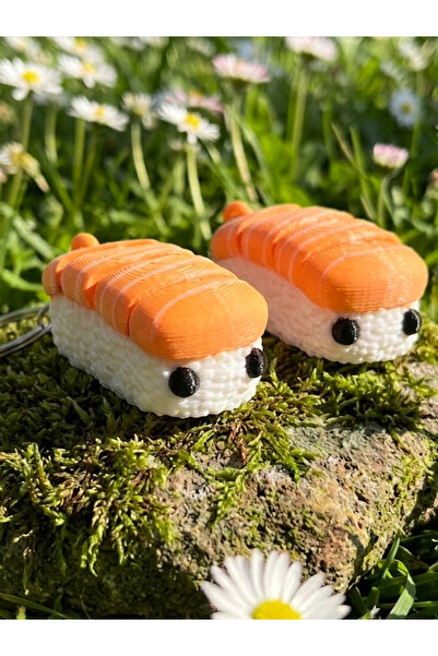 Nycruin3D Eklemli Stres Oyuncağı Sushi Hediyelik Anahtarlık 1 ADET - Çanta ak...