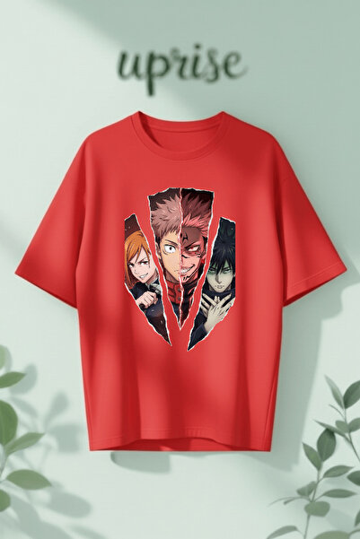 Vordevia Jujutsu Kaisen Yuji Nobara Megumi Printed Cotton Oversize T-Shirt