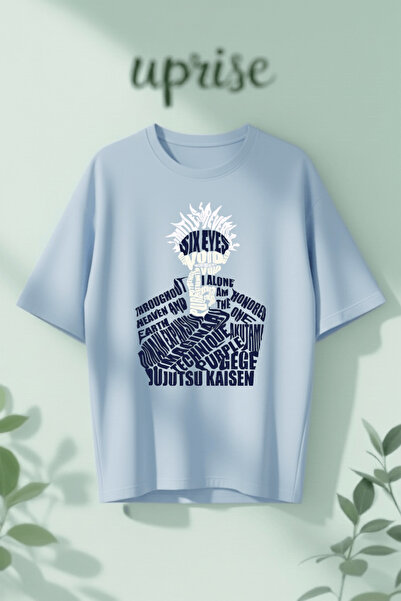 Vordevia تي شيرت ساتورو جوجو سكس آيز جوجوتسو كايسن مطبوع من القطن بمقاس كبير