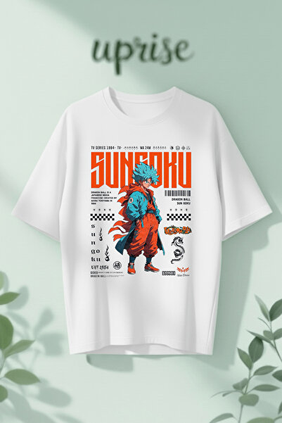 Vordevia Μπλουζάκι Dragon Ball Sun Goku με στάμπα από βαμβάκι σε μεγάλο μέγεθος