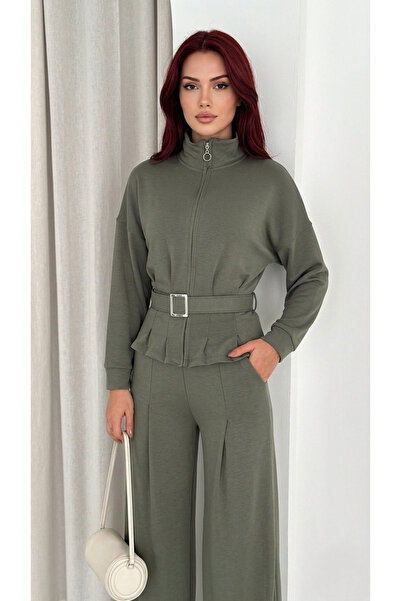 MAİMODA Modal Belted Elegant Zippered Baggy Tracksuit Set