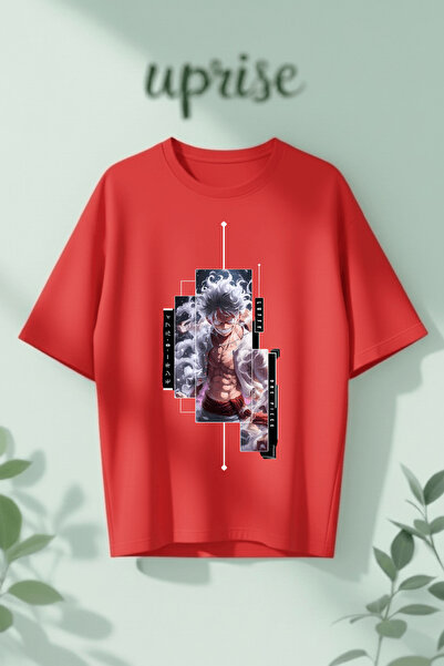 Vordevia One Piece Monkey D Luffy Gear 5 Printed Cotton Oversize T-Shirt