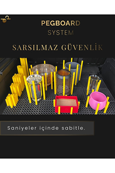 Pegboard “Araç Bagajı İçin Ayarlanabilir Yük Sabitleme & Organizer Sistem – K...