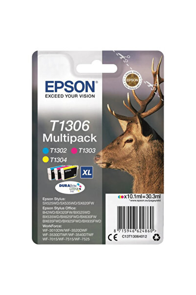 EPSON Pachet de cartușe de imprimantă T1306 - Cyan Magenta Galben