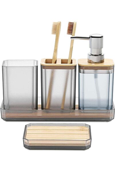 Arabest 5-Piece Bathroom Accessories Set, Soap Dispenser, Toothbrush Holder, ...