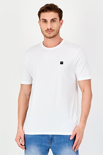 883 Police Men Crew Neck Short Sleeve Brand Logo T-Shirts, White