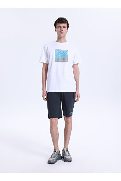 Discovery Expedition D6SM-TST3722 Beyaz Bisiklet Relaxed Baskılı Erkek T-Shirt