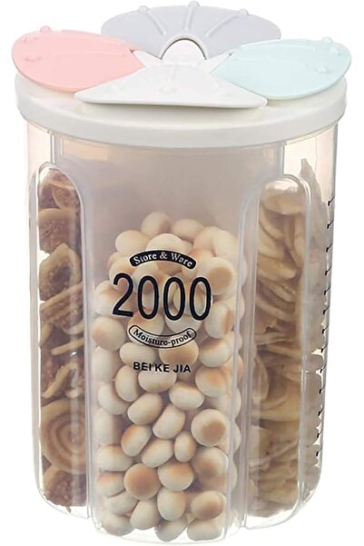 Arabest 4-Compartment Food Storage Container with Airtight Lids for Cereal, P...