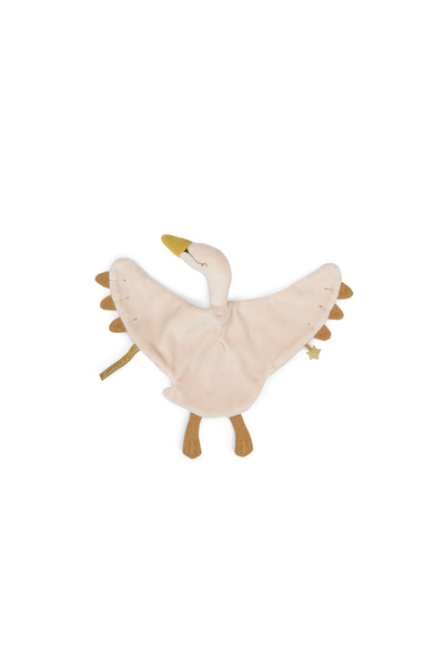 Moulin Roty Baby sensory toy Comforter swan,
