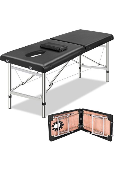 Pomefar سرير تدليك بعرض 70 سم، طاولة تدليك محمولة قابلة للطي، مرتبة سميكة من ...