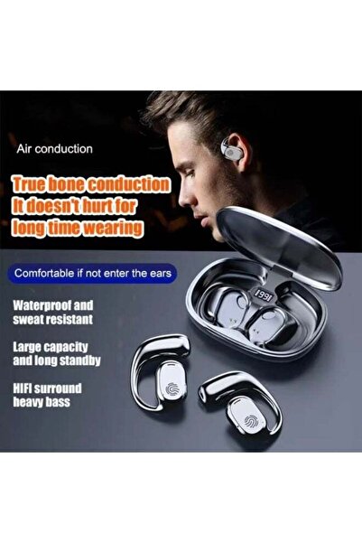 None سماعات بلوتوث عامة بتقنية التوصيل العظمي - سماعات أذن لاسلكية معلقة على ...