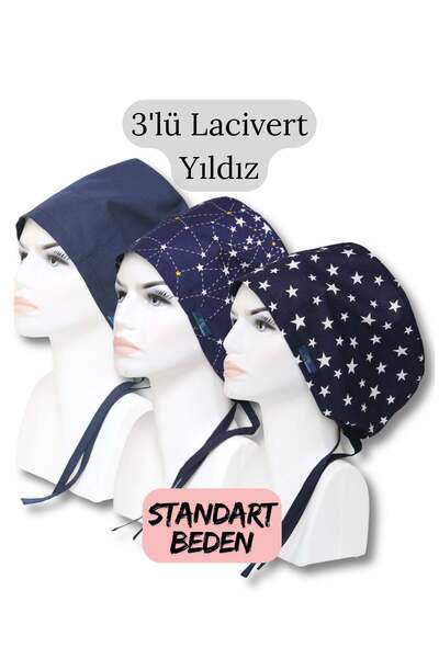 doktorbonem Standard Size 3-Piece Navy Blue Star Navy Blue Single Color Set S...