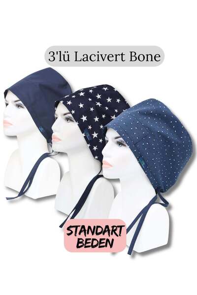 doktorbonem Standard Size 3-Piece Navy Blue Bone Navy Blue Single Color Navy ...