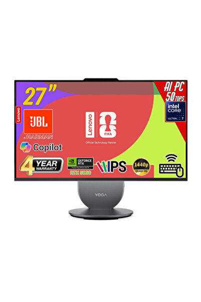 LENOVO Yoga 27IPH11 Intel Core U7-356H 32GB 1TB RTX5060 27 Pivot QHD FreeDos ...