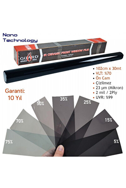Genel Markalar CERAMIC 7080IR NANO CAM FİLMİ ÇİZİLMEZ 100CMX30MT %70 AKSESUAR...