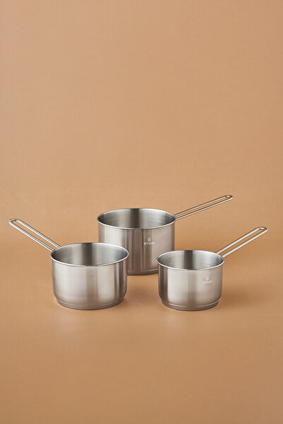 Karaca Emsan Fiorino İndüksiyon Tabanlı Çelik 3 Parça Mini Sütlük/Sosluk Set