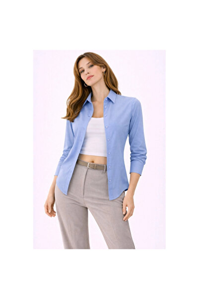 Narnuga Women's Long Sleeve Shirt with Buttons, Classic Collar, Suitable for ...