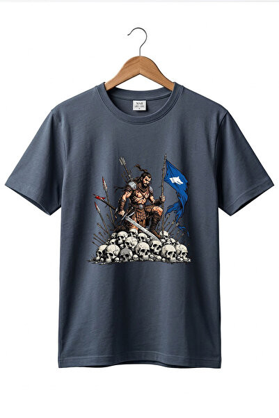 WİDİ Tricou cu imprimeu cu detaliu Bozkurt și steagul turcesc Warrior Sky, cu...