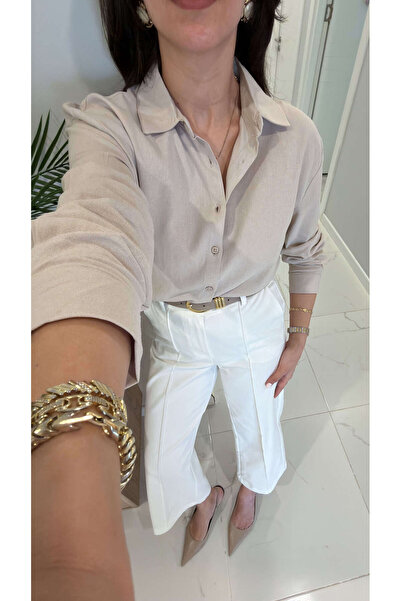 BİRCANÇİL Md Stras Mink Linen Shirt