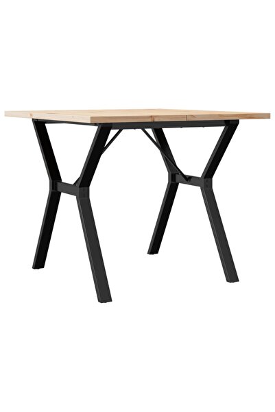 vidaxl Kitchen table, Y frame, 90x90x75.5 cm solid pine wood and steel