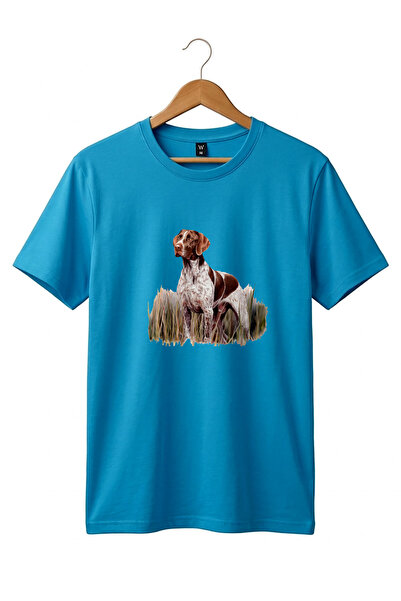 WİDİ Outdoor Hunting Pointer Dog Printed 100% Cotton Basic Regular Fit T-Shirt