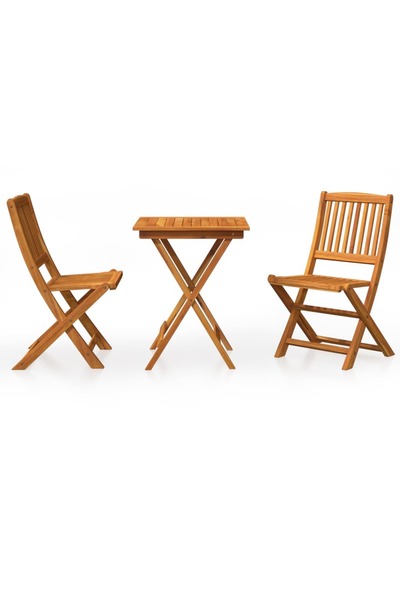vidaxl Set mobilier grădină, pliabil, 3 piese, lemn masiv acacia