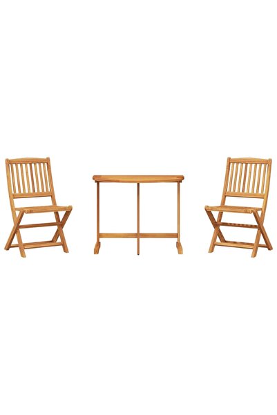 vidaxl Set mobilier grădină pliabil, 3 piese, lemn masiv acacia
