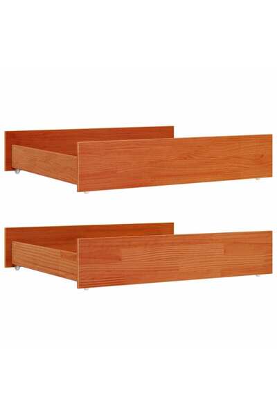 vidaxl Daybed drawers, 2 pcs., waxed brown, solid pine wood