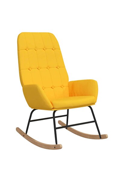 vidaxl Scaun balansoar, galben muștar, material textil