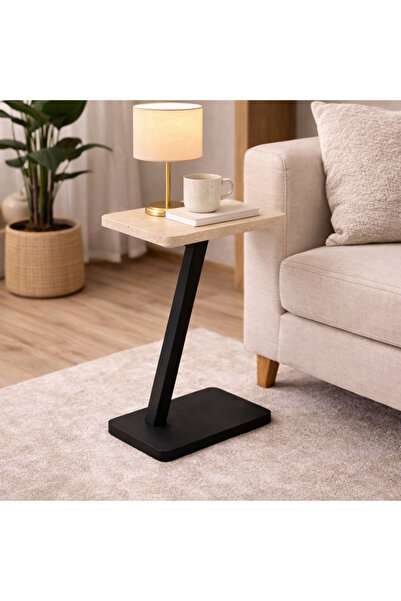 Crestj طاولة جانبية مودرن بشكل C – حل عملي وأنيق لتوفير المساحة في غرفة المعي...