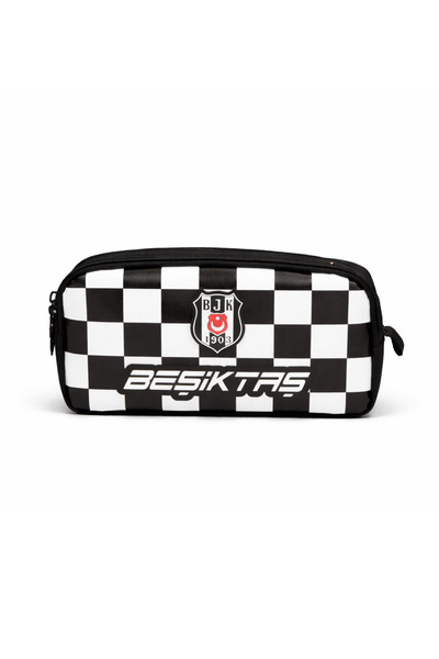 Beşiktaş Лицензиран несесер за химикалки с две отделения и шахматна шарка, с ...