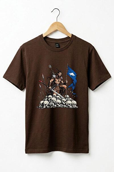 WİDİ Μπλουζάκι Basic Regular Fit με στάμπα Bozkurt και σημαία του Τουρκικού Π...