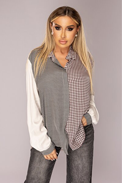 Atmosphere Fashion Long-sleeved checkered shirt