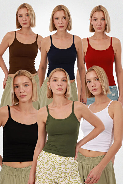 Yade Fashion Kadın Askılı Atlet 6’lı Set