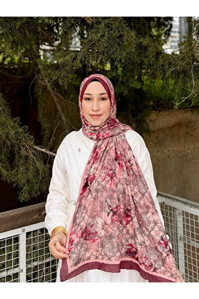 MİNELEŞARP34 Șal din bambus Mineleşarp cu model floral, anti-alunecare, ușor ...