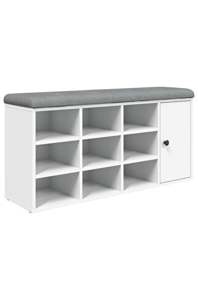 vidaxl Bancă de pantofi, alb, 102x32x50 cm, lemn prelucrat