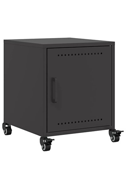 vidaxl Bedside table, black, 36x39x43.5 cm, steel