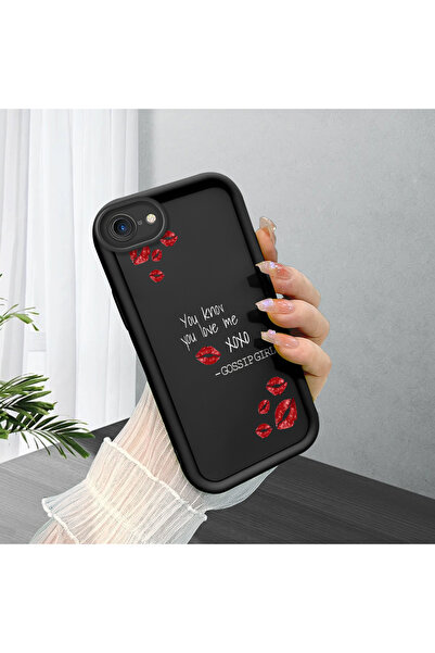 Hontinga iPhone 8 Compatible Kiss Pattern Camera Protected Slim Soft Silicone...