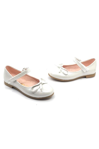 KOCAMANLAR Ασημί Χρώμα Μουστάκι Velcro Girls Ballerinas - Iremsu Pisi