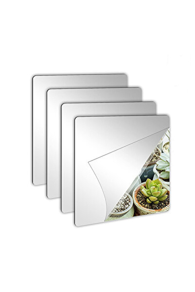 Fikpoo 4/8/12 Pack Self Adhesive Acrylic Mirror, 8 x 8 Inch Mirror Tiles, 2MM...