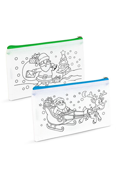 OEM Colourable pencil case - with 4 markers - 21 x 12 cm - 2 models