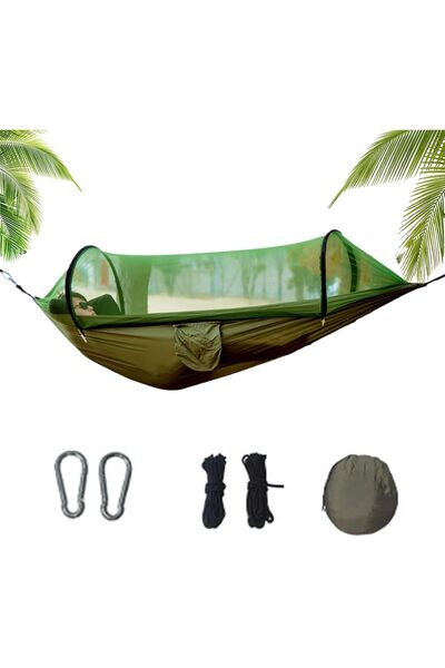 Arabest أرجوحة تخييم مع شبكة، سرير خارجي خفيف الوزن ومحمول للتنزه والسفر والح...