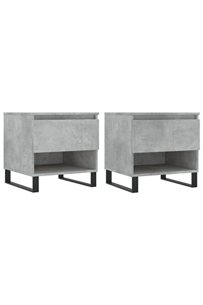 vidaxl Mese de cafea, 2 buc., gri beton, 50x46x50 cm, lemn compozit