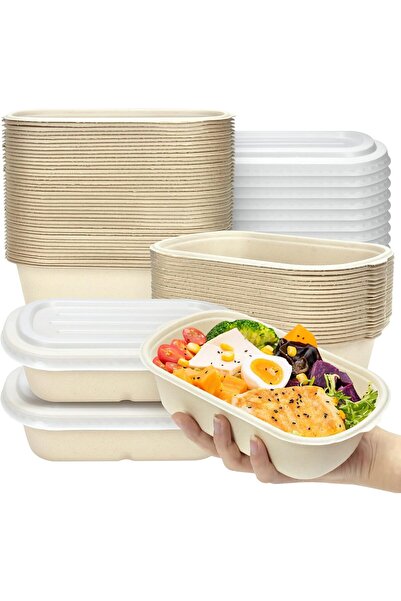 Arabest عبوة من 50 حاوية طعام للاستخدام مرة واحدة مع أغطية، أوعية تخزين طعام ...