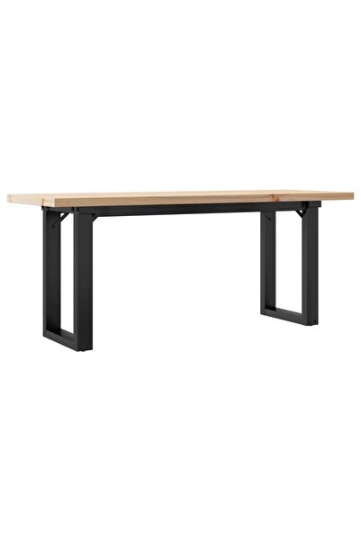 vidaxl Masă de cafea, cadru O, 110x40x45,5 cm, lemn masiv pin și Oţel