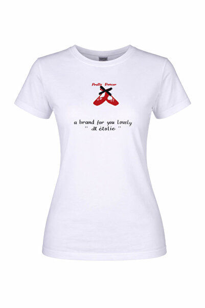 trender Pretty Dancer O-Neck White Women's T-Shirt 26Ydt1000005